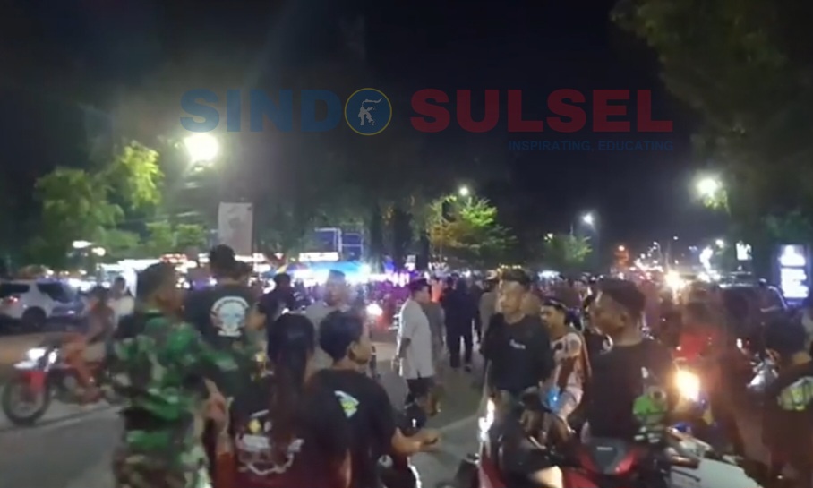 Aparat Gabungan TNI-Polri Bubarkan Aksi Geber Motor Sekelompok Masyarakat Pangkep