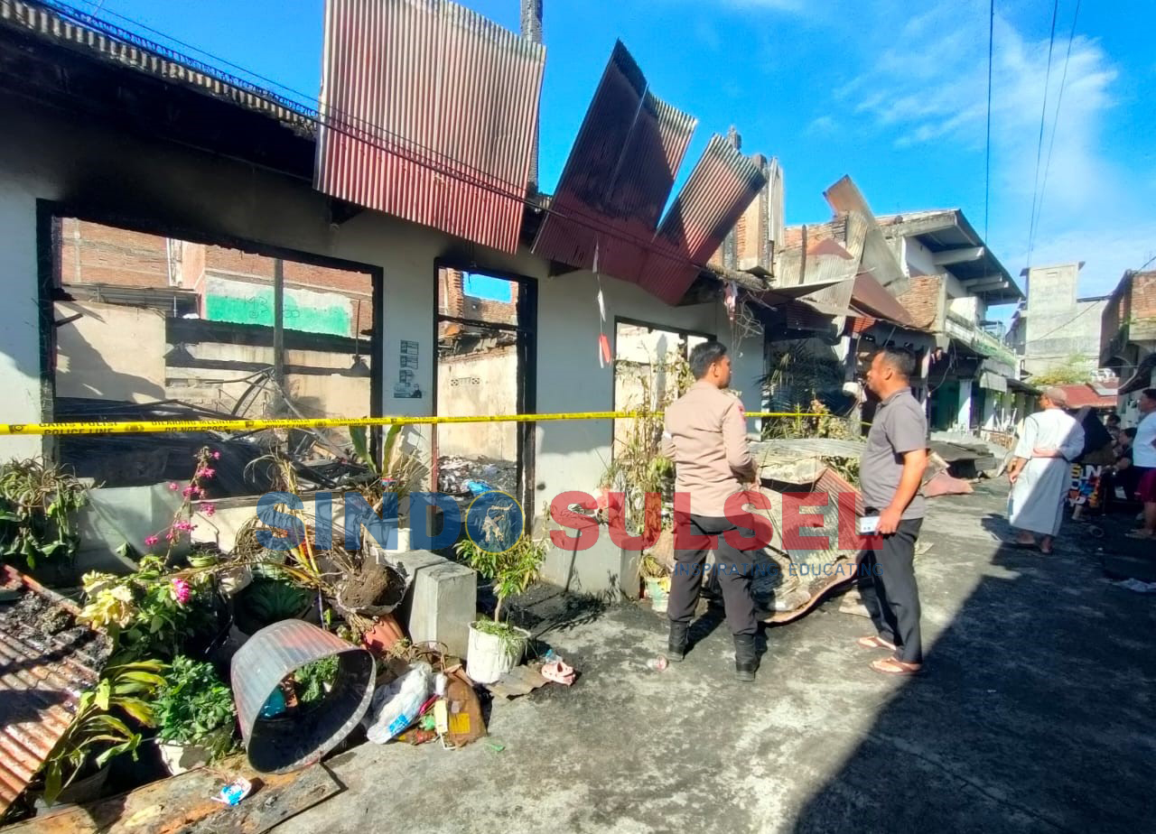 Kebakaran Habiskan Tiga Rumah di Sawitto Pinrang