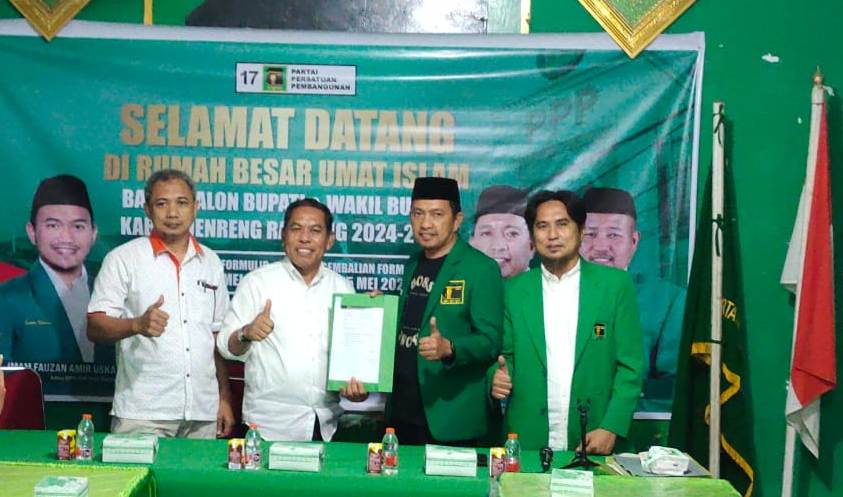 Mahmud Yusuf Resmi Kembalikan Formulir Cabup di DPC PPP Sidrap