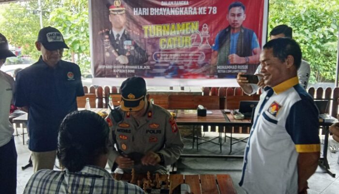 Lomba Catur Lamellong dan Percasi Bone, Meriahkan HUT Bhayangkara di Bone