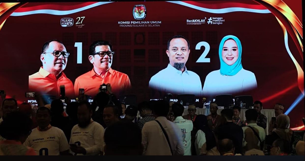 Pilgub Sulsel 2024! Danny-Azhar 01, ASS-Fatma 02