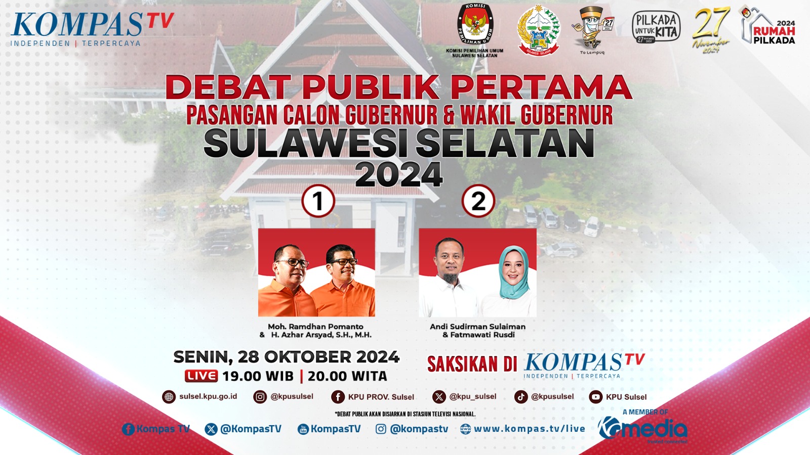 Debat Perdana Pilgub Sulsel, Akan Terbagi Enam Segmen