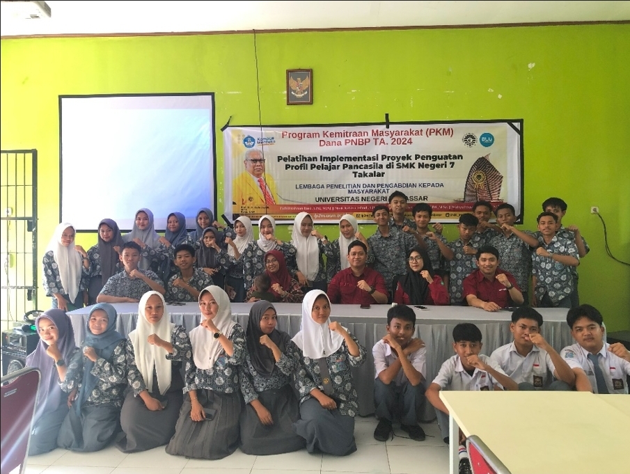 Program Pengabdian Masyarakat UNM, Gelar Pelatihan P5 di SMKN 7 Takalar