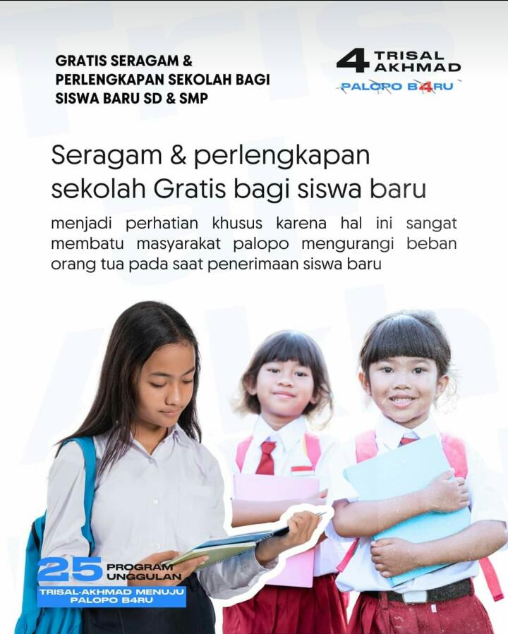 Trisal-Ahmad Siap Wujudkan Seragam Sekolah Gratis di Palopo