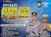 Satlantas Polres Luwu Gelar Operasi Zebra Pallawa 2024