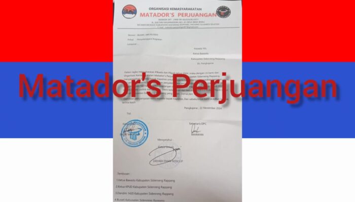 Matador’s Perjuangan Terbitkan Surat, Siap Kawal Pilkada dan Pilgub 2024