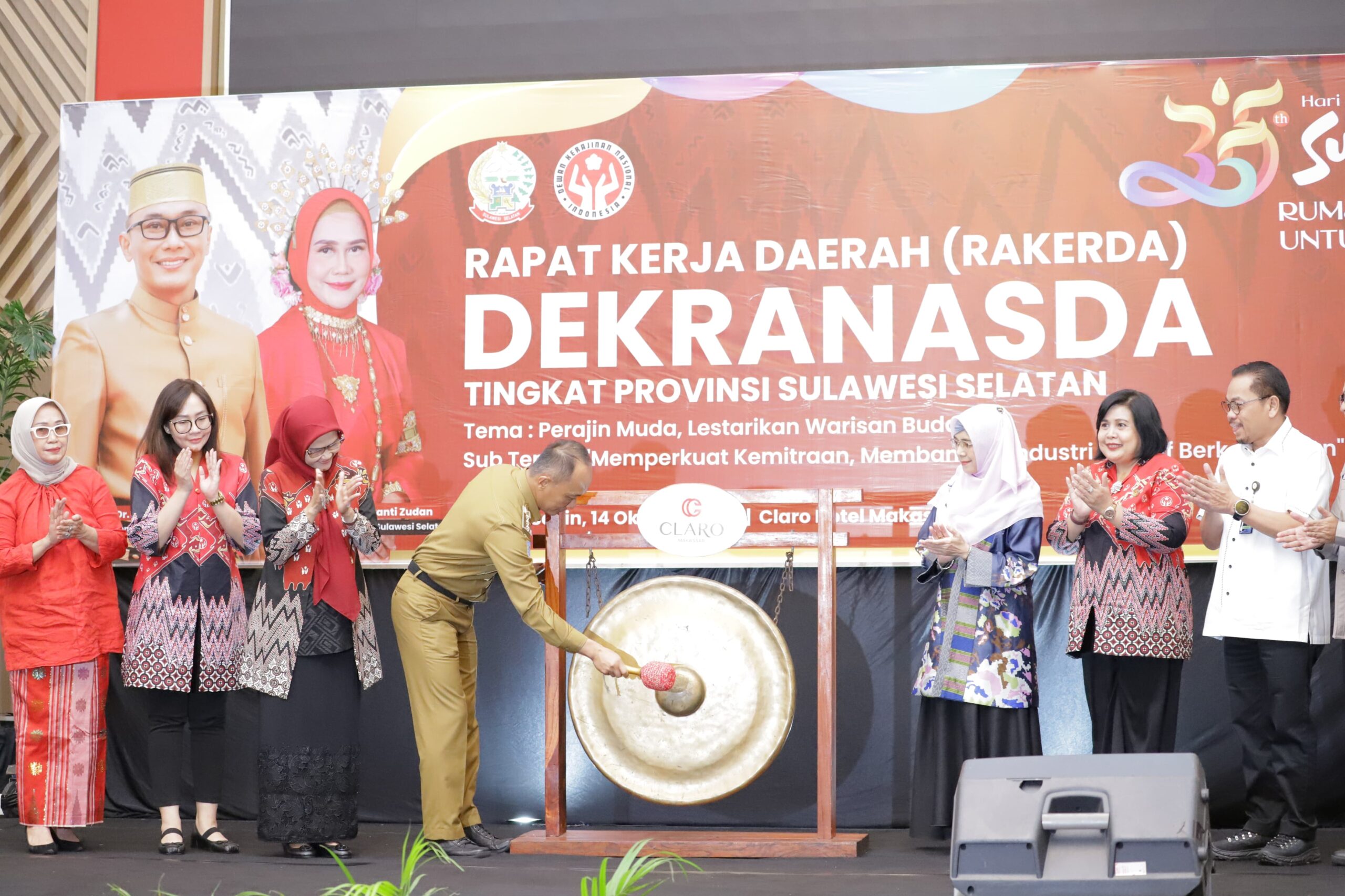 Farida Andi Bataralifu Hadiri Rakerda dan Pengukuhan Pengurus Dekranasda Provinsi Sulsel