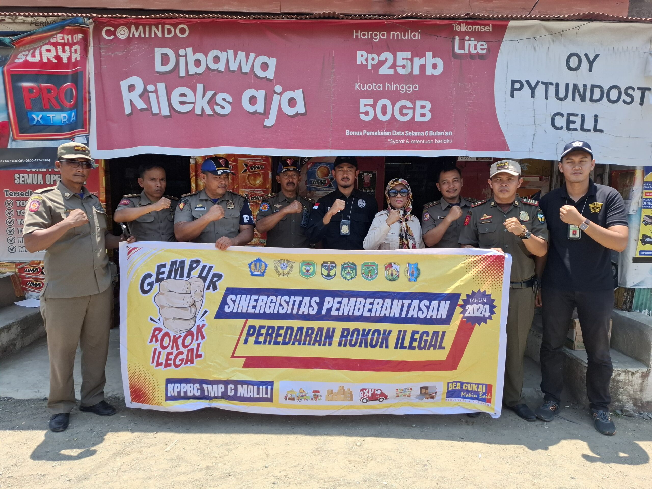 Sinergi Bea Cukai dan Pemda Luwu Berantas Rokok Ilegal Lewat Operasi Pasar