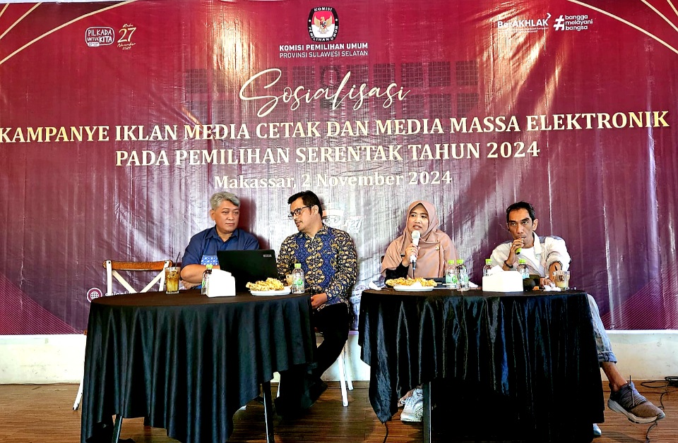 KPU Sulsel Tetapkan Jadwal Iklan Kampanye Iklan di Media