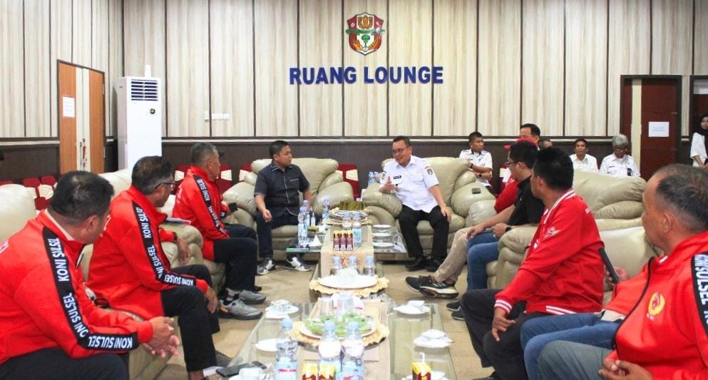 Pj Bupati Wajo Terima Kunjungan Pengurus Koni Sulsel