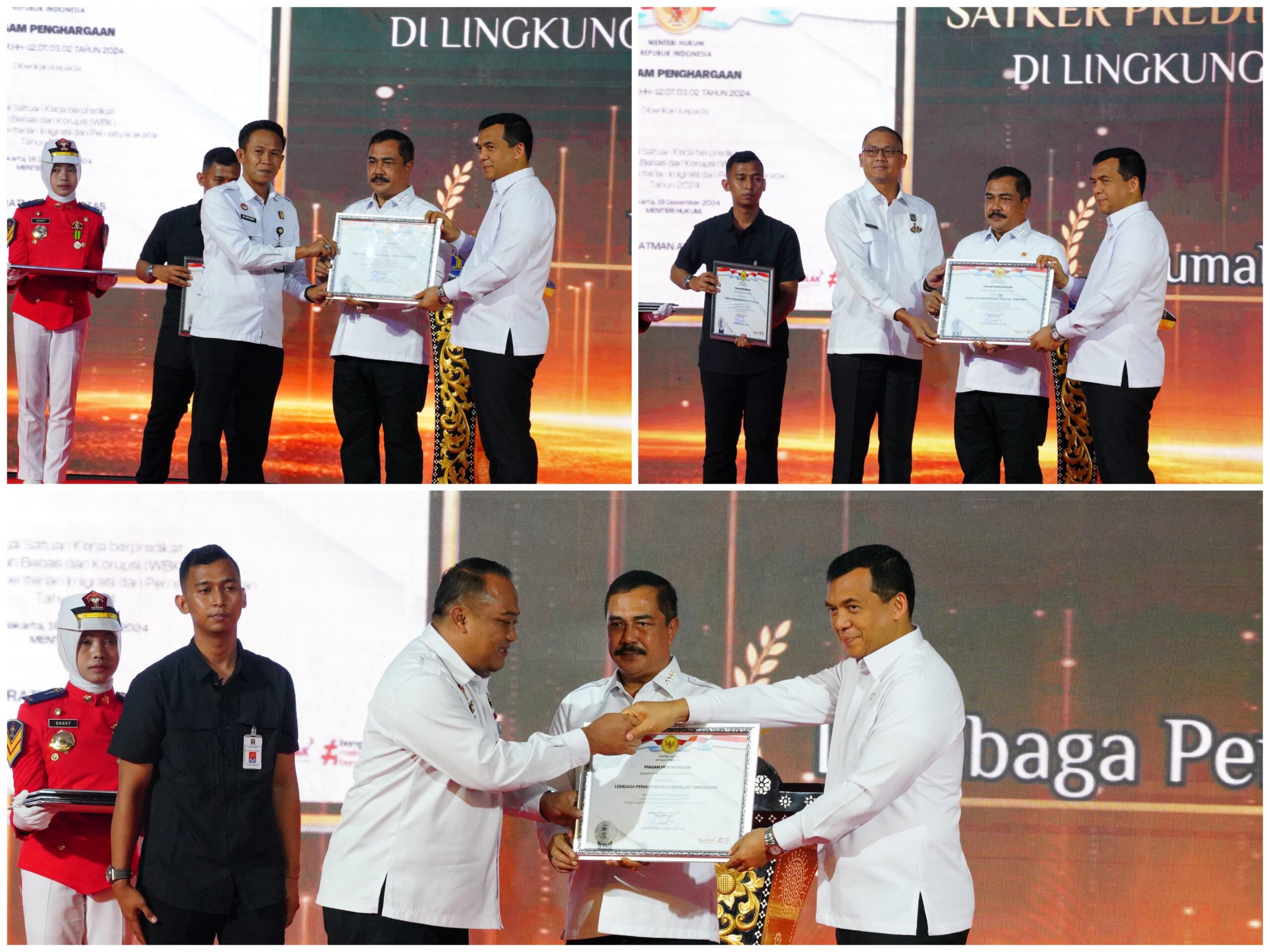 Tiga UPT Kanwil Kemenkumham Sulsel Raih Predikat WBK 2024