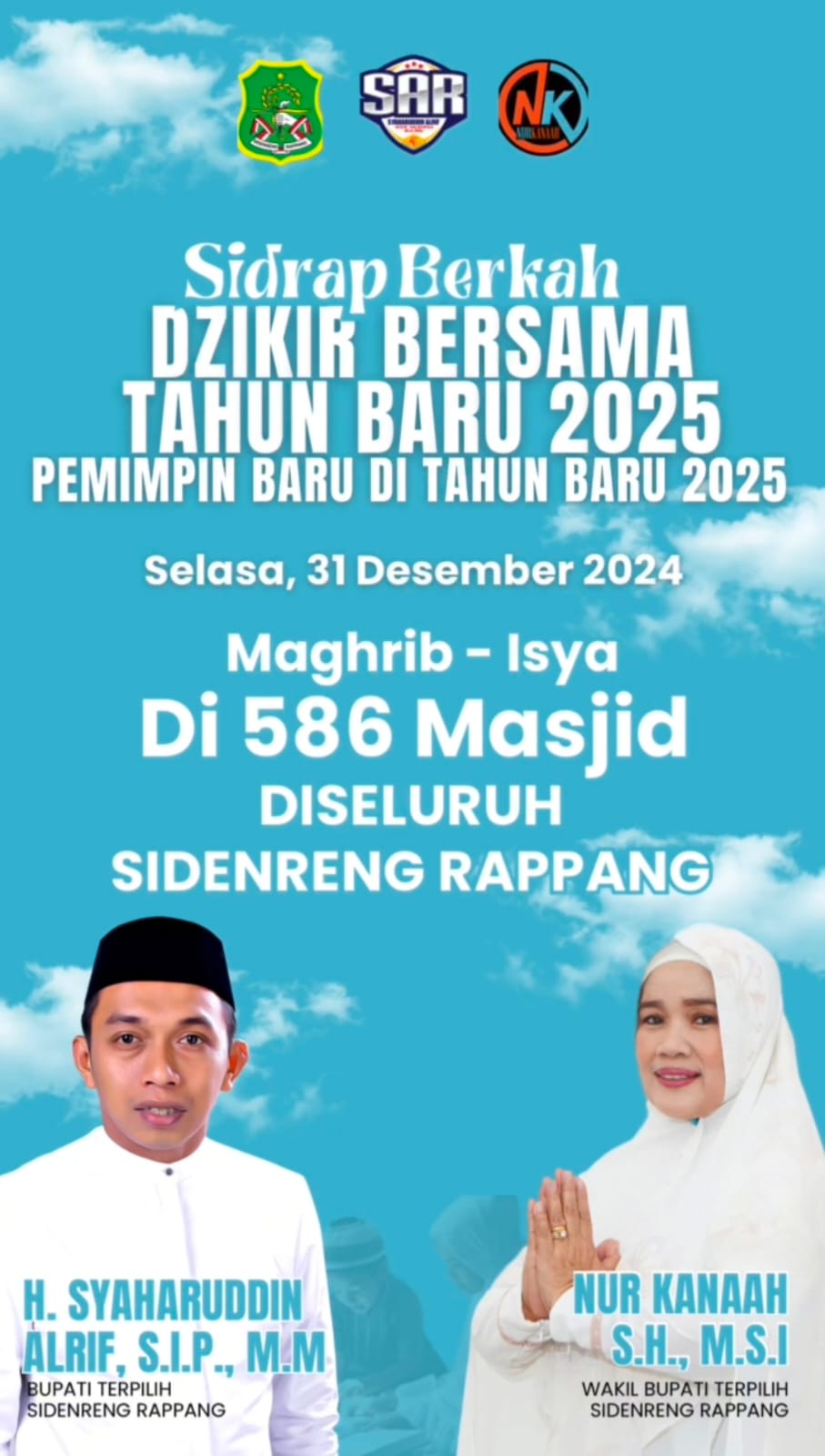 Sambut Tahun Baru, Bupati Terpilih Sidrap Gelar Zikir dan Doa Bersama