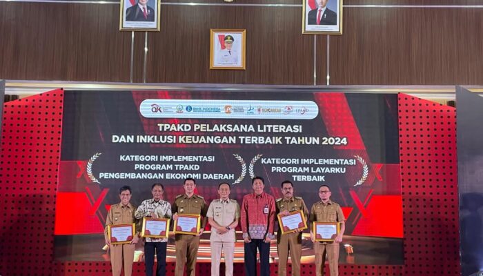 Pinrang Sabet Penghargaan Literasi dan Inklusi Keuangan di TPAKD Sulsel