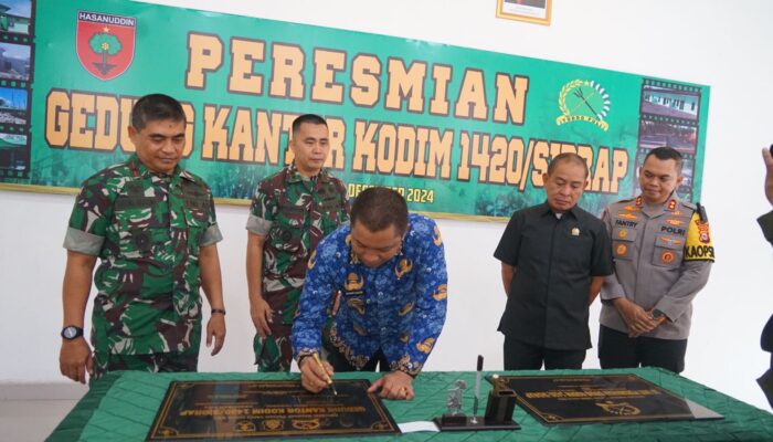 Pj Bupati Sidrap dan Danrem 141 Resmikan Kantor Baru Kodim 1420