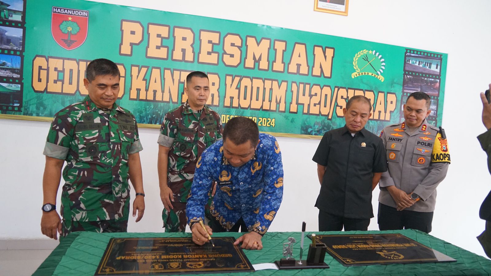 Pj Bupati Sidrap dan Danrem 141 Resmikan Kantor Baru Kodim 1420
