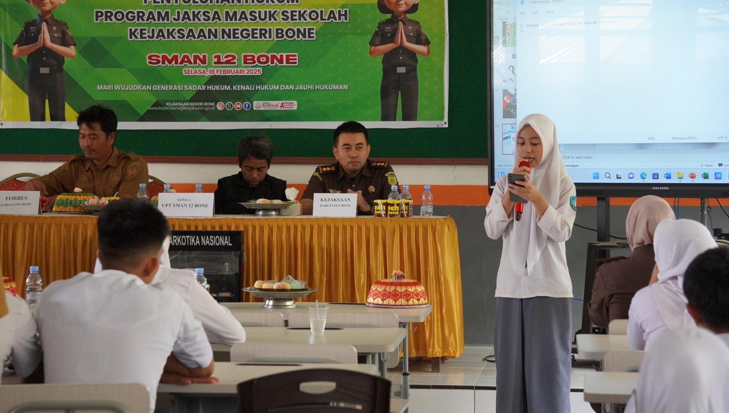 Generasi Muda Bebas Narkoba, Kejaksaan Bone Beri Penyuluhan di SMAN 12
