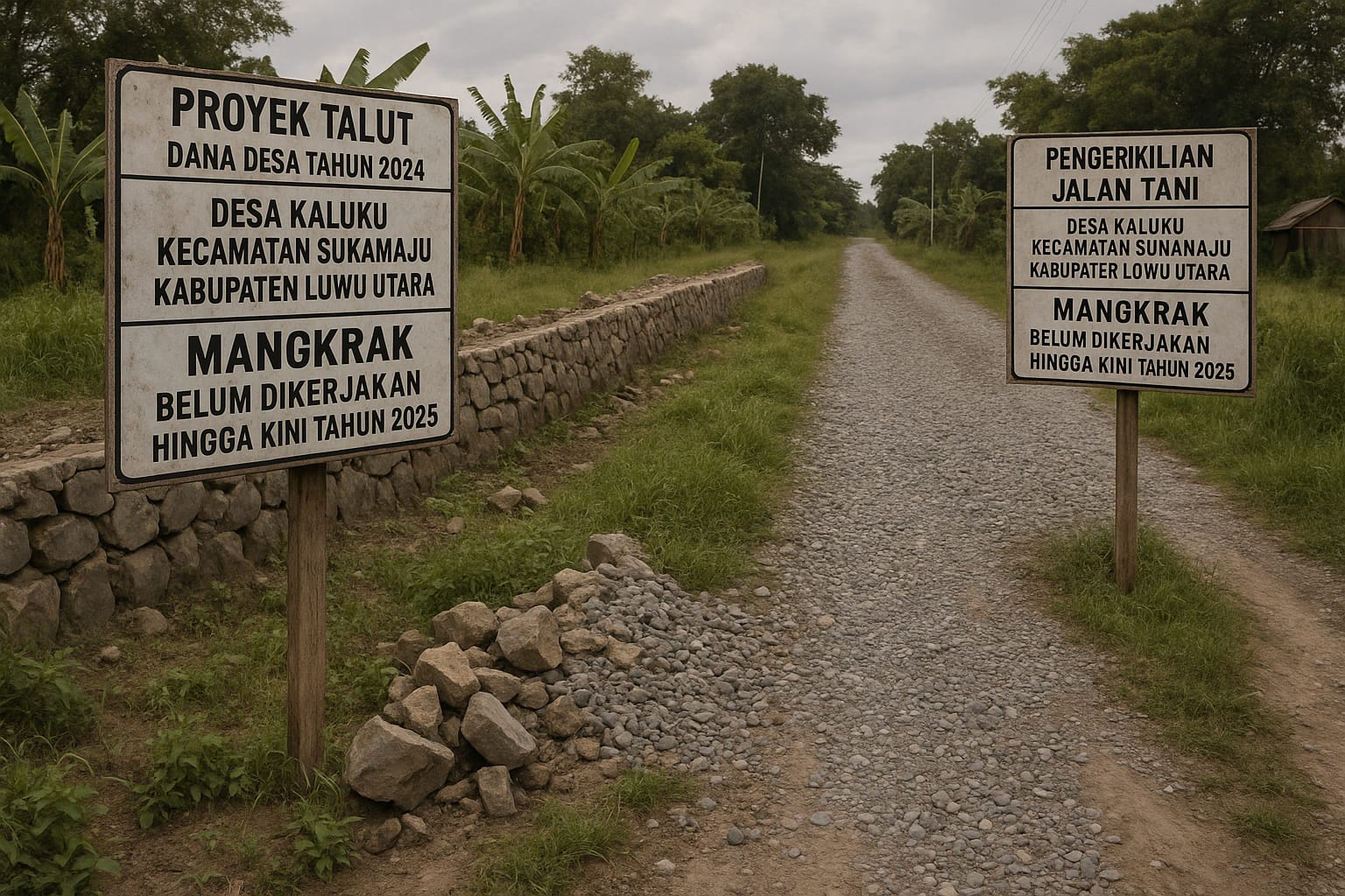 Proyek Talut di Desa Kaluku, Luwu Utara Disorot Warga
