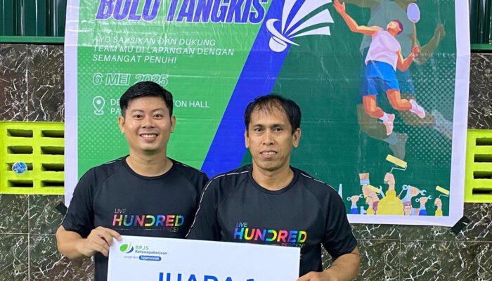 Tim Ganda Perumda TM Sabet Juara Turnamen Badminton Peringatan May Day