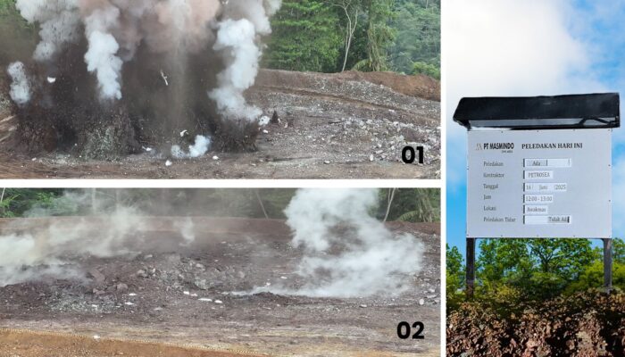 First Blasting di PT Masmindo Dwi Area Berjalan Sukses, Proses Pembangunan Pabrik Dipacu