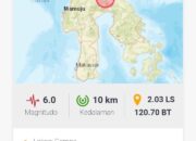 Gempa M 6,0 Guncang Wilayah Barat Daya Poso, Terasa hingga Luwu Raya