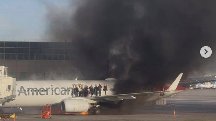 Lepas Landas Gagal, American Airlines Terbakar Saat Take Off