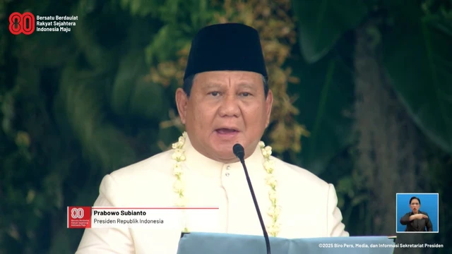 Prabowo Bacakan Teks Proklamasi Saat Jadi Inspektur Upacara HUT ke-80 RI