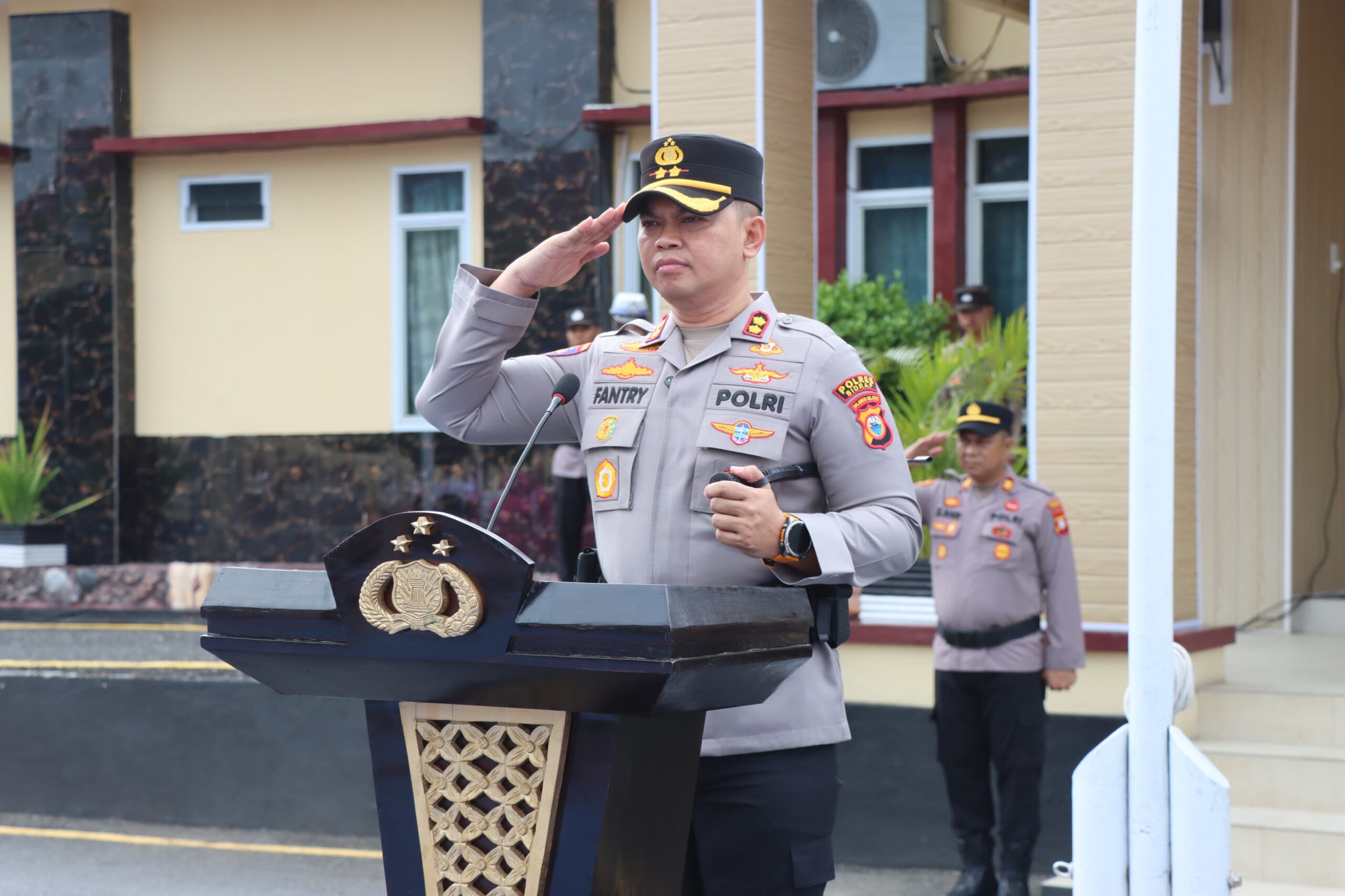 Kapolres Sidrap Pimpin Upacara Kenaikan Pangkat Pengabdian Personil