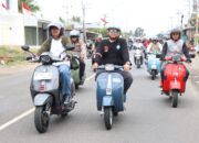 Meriah, Pawai Vespa Kemerdekaan Polres Sidrap Diikuti Ratusan Peserta