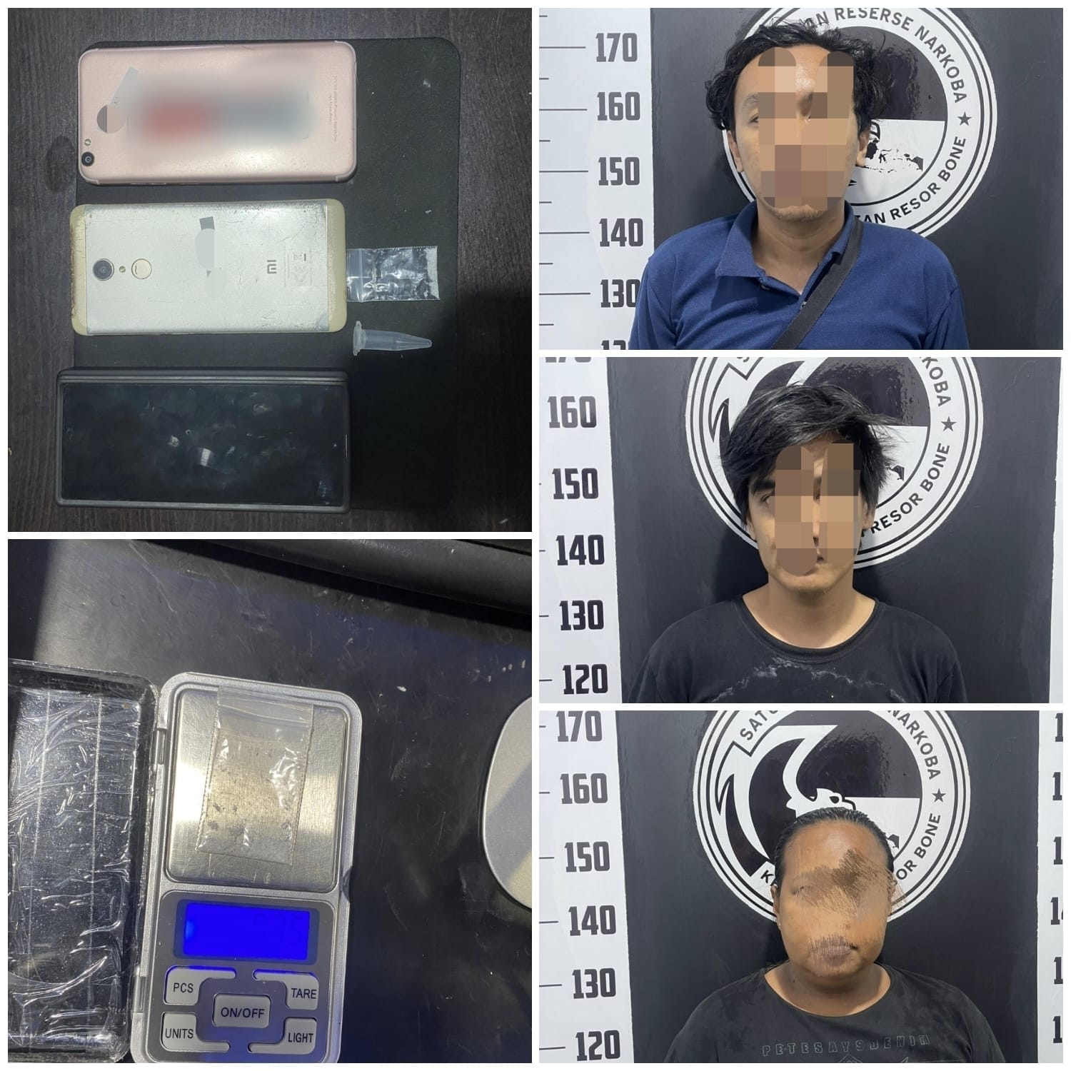 Tiga Pelaku Narkoba Ditangkap di Bone, Dua Residivis Kembali Berurusan dengan Polisi
