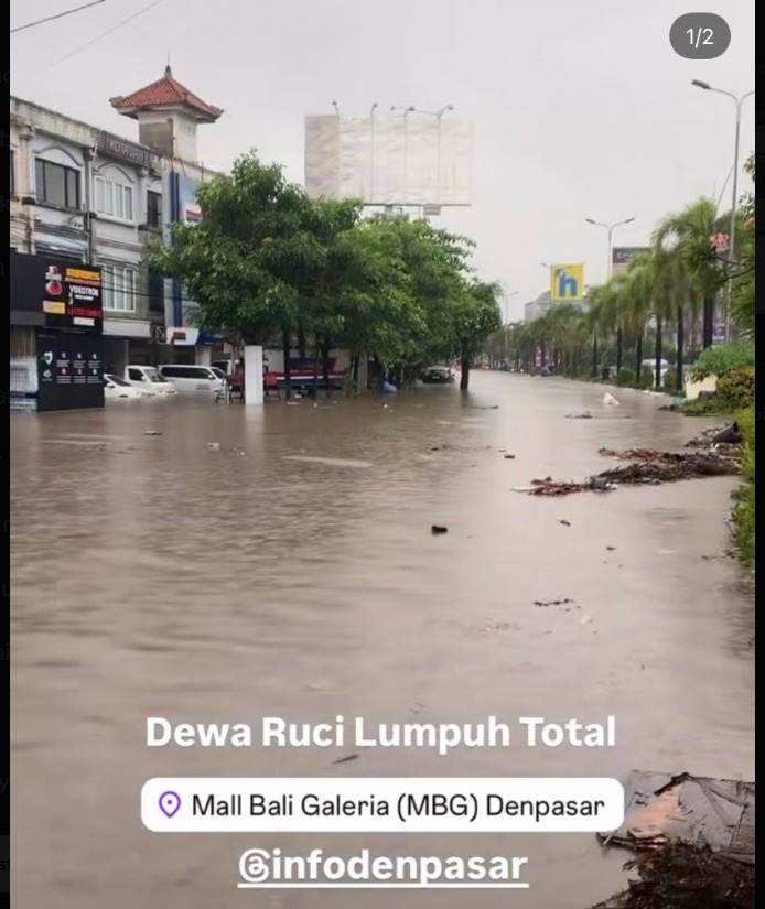 Banjir Terparah Satu Dekade Terakhir, Bali Lumpuh di Sejumlah Titik