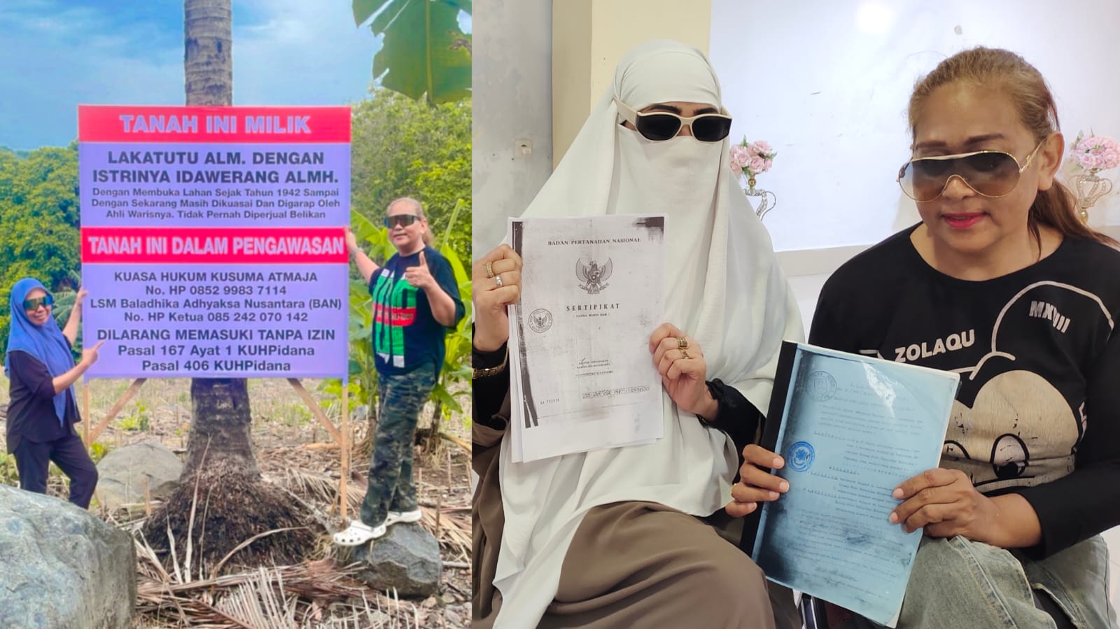 Ahli Waris Pasang Papan Bicara di Tanah Sengketa Sidrap Berdasar Putusan Pengadilan