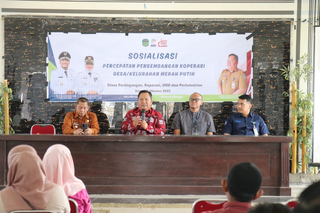 Wujudkan Koperasi Tangguh, Disdagkop Lutim Gelar Sosialisasi KDKMP