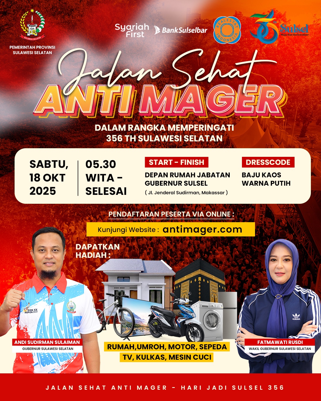 Peringati Hari Jadi ke-356, Pemprov Sulsel Hadirkan Jalan Sehat Anti Mager
