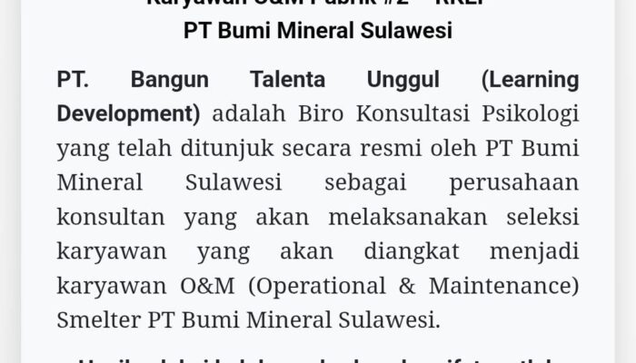 PT BMS Umumkan Hasil Seleksi Berkas, Ratusan Peserta Siap Jalani Tes di Bua