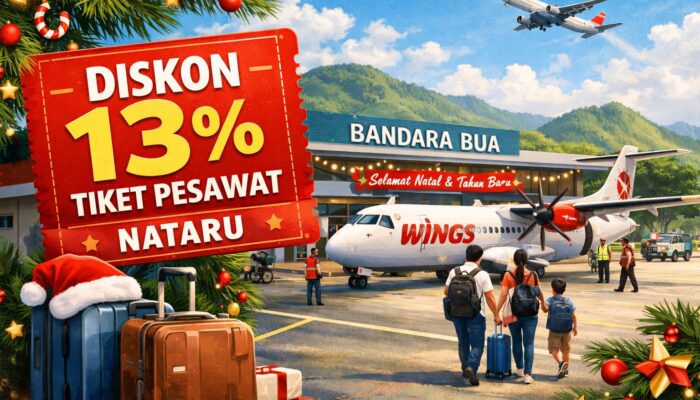 Diskon Tiket Pesawat 13 Persen Berlaku Selama Nataru, Bandara Bua Siap Layani Lonjakan Penumpang