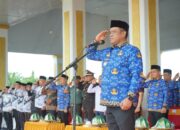 Bupati Luwu Menangis Saat Bacakan Amanat Presiden pada HUT KORPRI