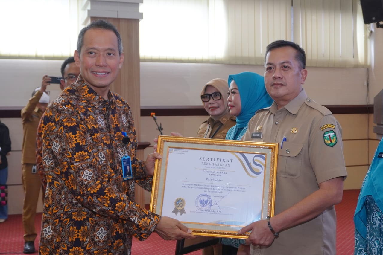 Pemkab Luwu Raih Penghargaan Dukungan Pelaksanaan Program Makan Bergizi Gratis 3B