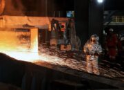 Tapping Perdana Tungku Kedua PT BMS Sukses, Produksi Ferronikel Resmi Dimulai
