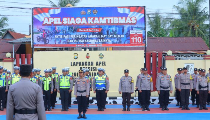 Jaga Kondusivitas Pascalebaran, Polres Sidrap Gelar Apel Siaga Kamtibmas