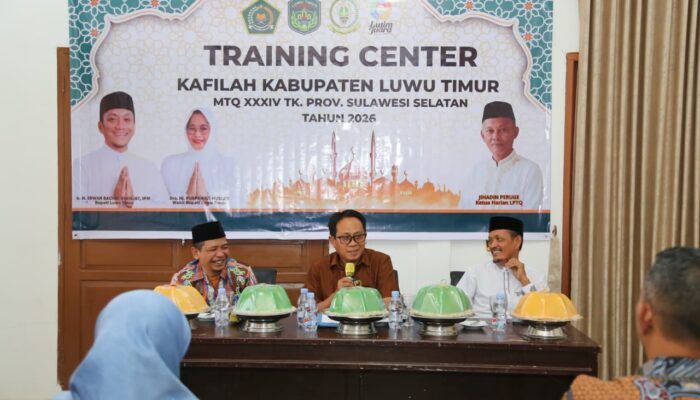 Buka Training Center Kafilah, Sekda Luwu Timur Matangkan Persiapan MTQ Provinsi