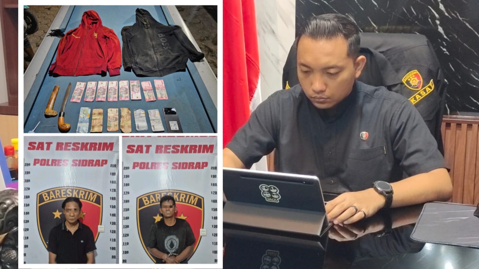 Polres Sidrap Amankan Dua Tersangka Kasus Pemerasan Disertai Pengancaman di SPBU Wala