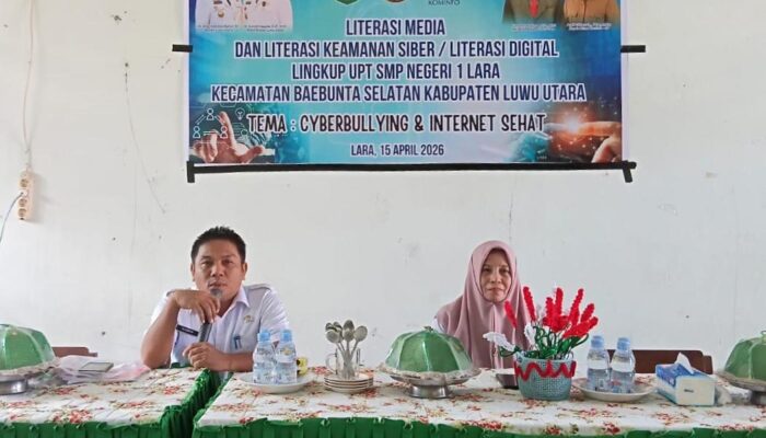 Cegah Cyberbullying dan Hoaks, Diskominfo-SP Luwu Utara Edukasi Siswa SMPN 1 Lara