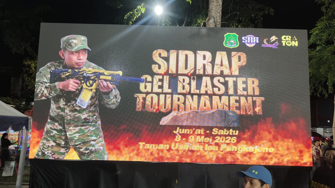 Meriahkan Taman Usman Isa, Turnamen Gel Blaster Sidrap Sedot Perhatian Ratusan Warga