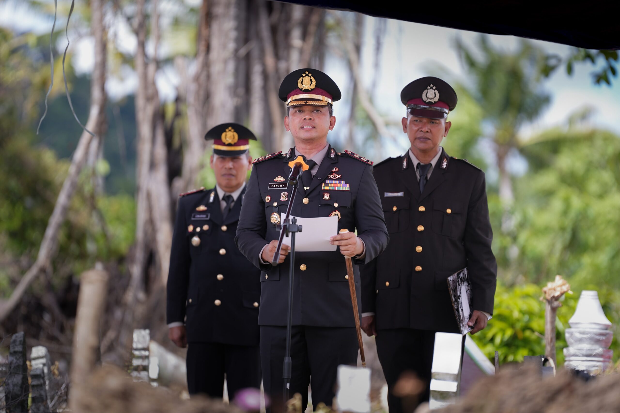 Beri Penghormatan Terakhir, Kapolres Sidrap Pimpin Apel Persada Aiptu Iriansyah