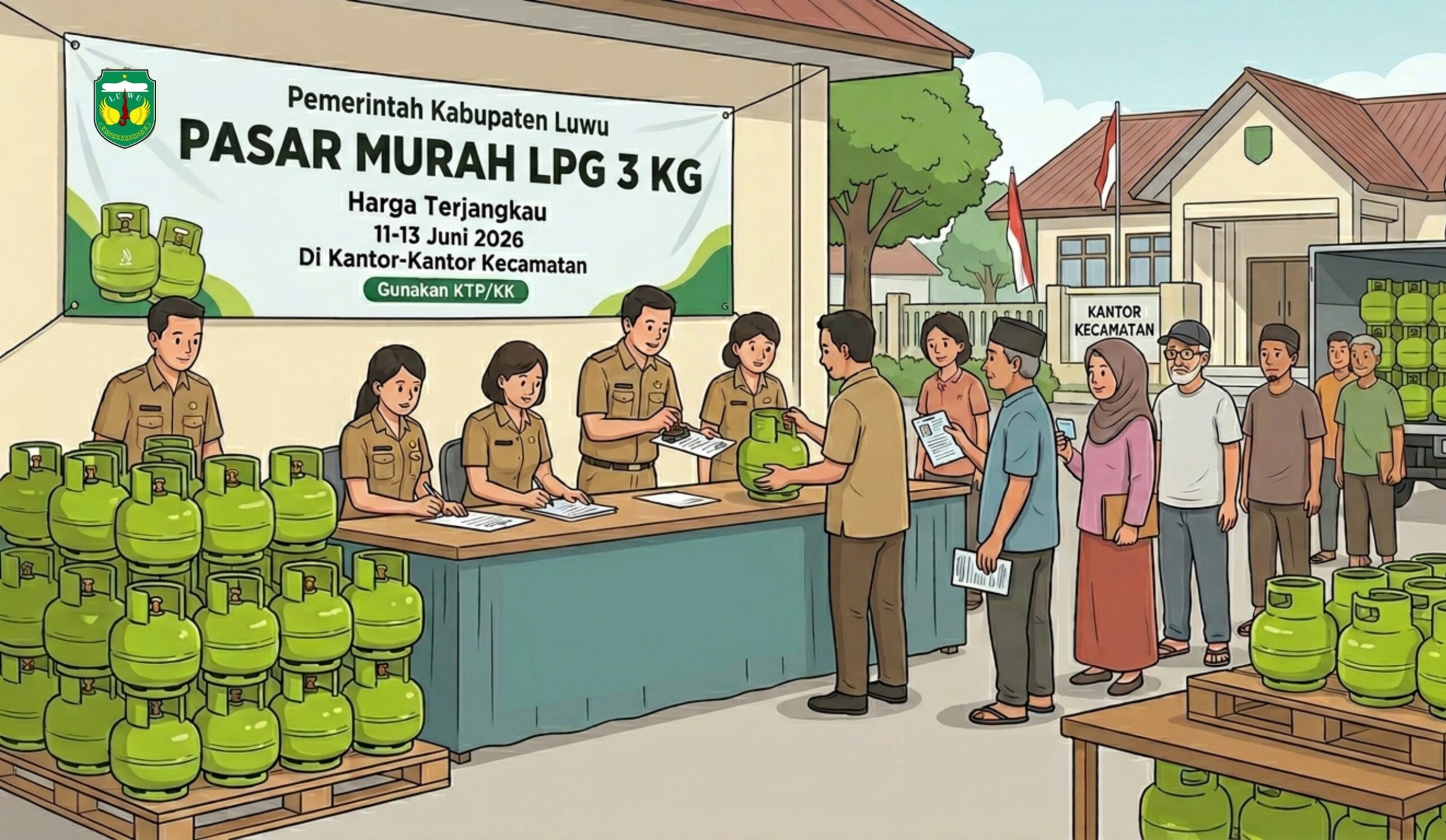Atasi Kelangkaan, Pemkab Luwu Gelar Pasar Murah LPG 3 Kg di 15 Kecamatan