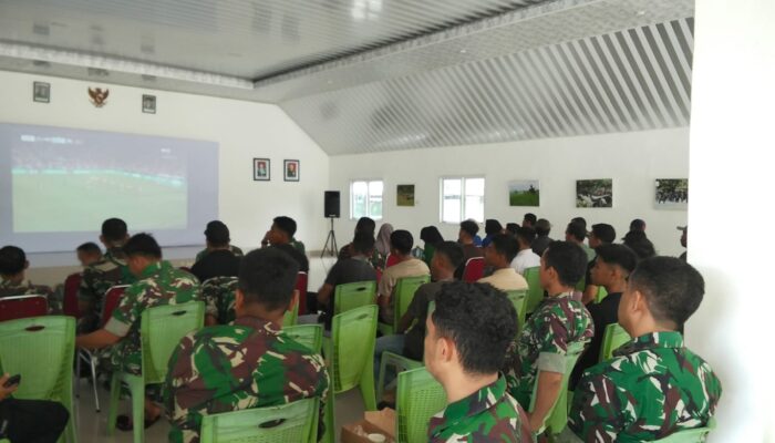 Keseruan Nobar Piala Dunia di Kodim 1420/Sidrap
