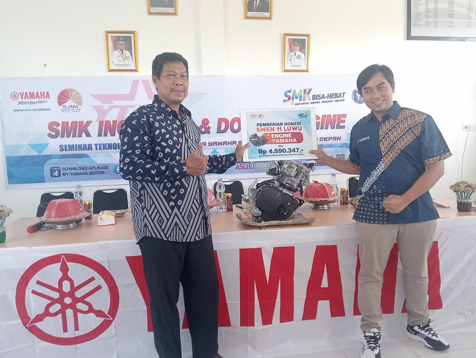 Yamaha Gelar Seminar Teknologi dan Donasi Mesin untuk SMK se-Luwu Raya