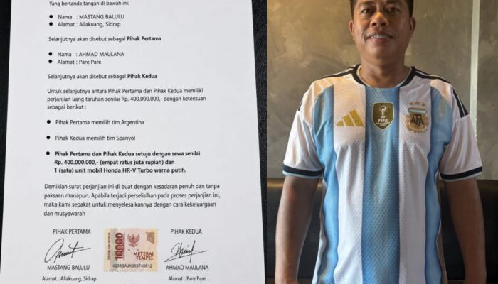 Viral Surat Perjanjian Nobar Argentina vs Spanyol, Mastang Balulu Beri Klarifikasi