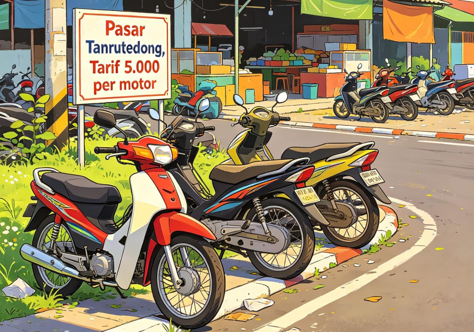 Parkir Motor Rp5.000 di Pasar Tanrutedong Dikeluhkan