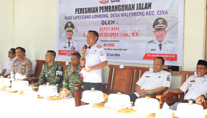 Bupati Bone Resmikan Jalan Lapeccang- Lonrong